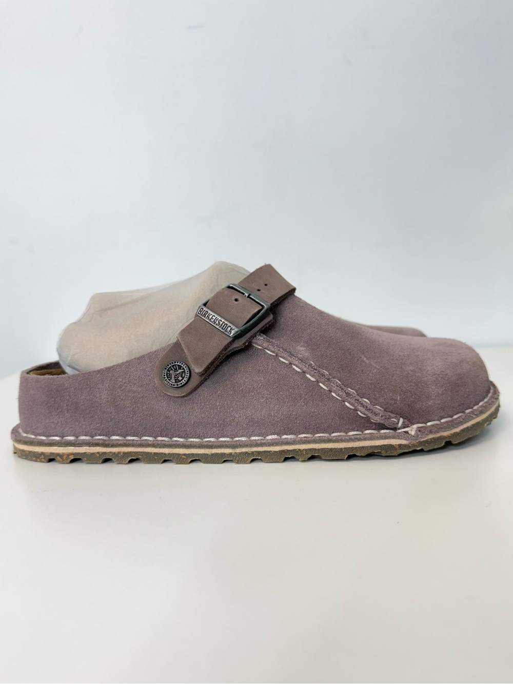 Birkenstock Lutry Suede Clog Faded Purple Women EU 38 US 7-7.5 Narrow NEW Unworn